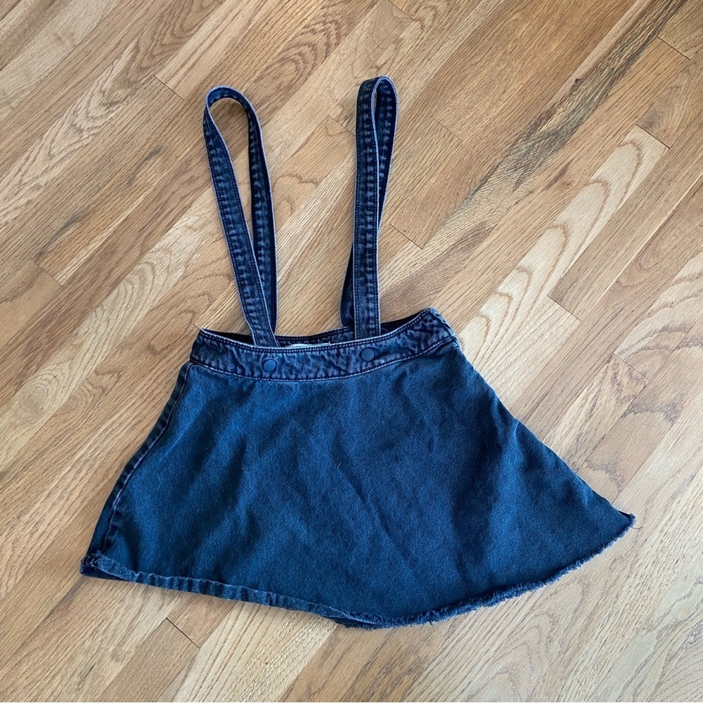 Zara Girl’s Denim Skirt with Overall Straps Size 8 EUC